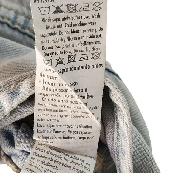 Cotton On Denim Bib Romper Kids Adjust Straps Distress Light Wash Unisex Size 6 - Picture 9 of 10